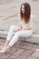 Bluzka z odkrytymi plecami | WHITE TOTAL LOOK