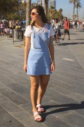 Denim pinafore dress