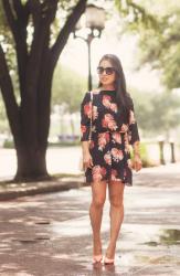 Black Floral Chiffon Dress // Pretty Small Shoes Review
