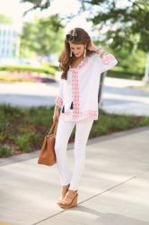 Embroidered Tassel Top...