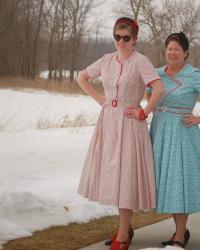 • Pleated 1950s Dresses •