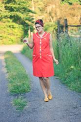 1960’s housedresses, flower pins, and headscarves