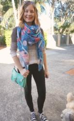 Skinny Jeans, Scarves and Rebecca Minkoff Mini MAC cross Body Bag