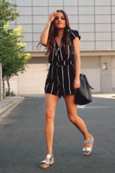 Striped playsuit