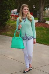 Mint Cardigan and Gingham