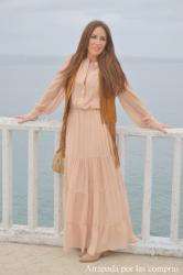 LONG DRESS & FRINGE VEST