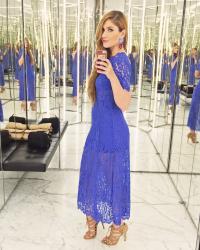 {Outfit}: Blue Lace Dress