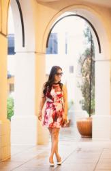 Red Floral Cutout Dress // WalkTrendy Review + Giveaway
