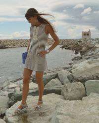 Sailorette on a Spree in Lace Up Striped Dress ♥ Marinette en Goguette et Robe Rayée Lacée 