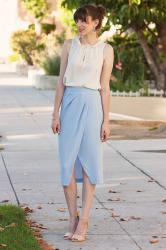 Light Blue Midi Skirt