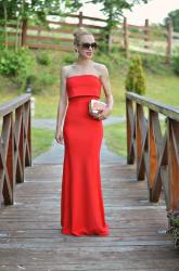 Red maxi dress