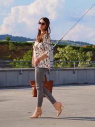 tulip blazer with rose pink blouse