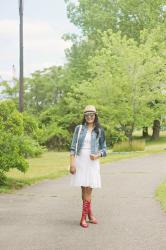 Lookbook: White Summer Dress, Breckelles Gladiator Sandals