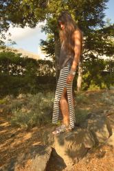 Fringes and Stripes with Metallic Gladiators  ♥ Franges, rayures et spartiates argentées