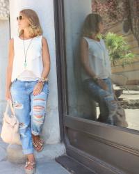 Denim and white