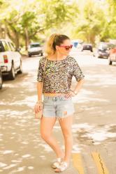 Outfit Post: Sequin Crop Top & Cutoffs