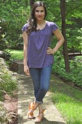 {outfit} Purple Polka Dots & Winged Sandals