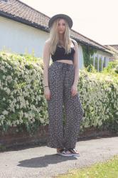 The Ethnic Print Wide Leg Trousers 