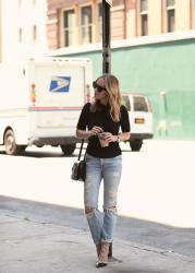 Distressed Denim & Fancy Heels