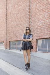 Biker Chic in a Black Moto Vest