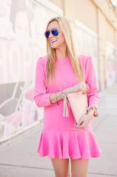 Outfit Quickie - Pink Flare Dress