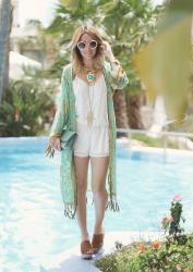 BOHO LOOK WITH KIMONO | DOLCE SITGES
