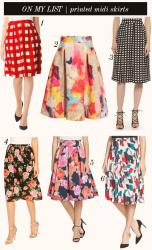 on my list | printed midi skirts