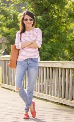 Pink Stripes / Red Loafers