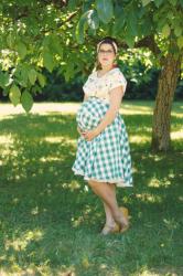 Gingham circle skirt, ice cream print, and a cherry on top