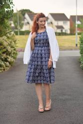 Navy Vintage-Style Fit-and-Flare Dress With Simple, Summery Accessories