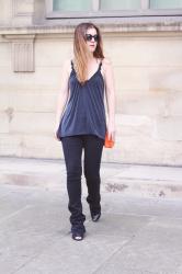 Grey & Orange Look – Elodie in Paris