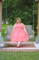 Classically Ladylike in Pearls and Peach Eyelet