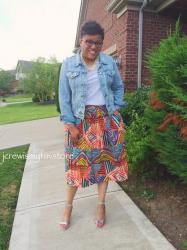 J. Crew Circle Skirt in Geo Brushstroke 