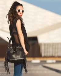 Urban Chic: Animal Print Stilettos and Fringed Bag