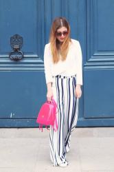 Pink Furla & Wide Pants – Elodie in Paris