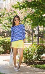 Blue Stripes / Yellow Shorts