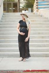 BLACK LACE DRESS FEATURING TRIPLE THREAD & 15 WEEK BUPDATE!