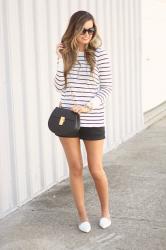 Striped Sweater + White Loafers