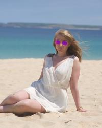 A White Dress On A Blue Beach