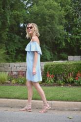 Off the Shoulder Denim Dress