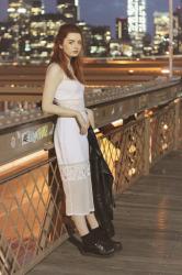 A White Dress on Brooklyn Bridge