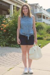 Chambray + Scalloped Shorts