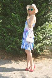 OUTFIT: FLORAL SUNDRESS AND PANAMA HAT - ABITO PRENDISOLE STAMPA A FIORI -