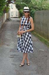Styling a Bardot-Style Black and White Gingham Dress for Summer