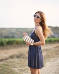 BLUE DRESS AND SUNSET