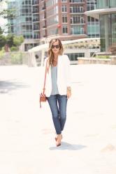 White Boyfriend Blazer + Staple Skinny Jeans