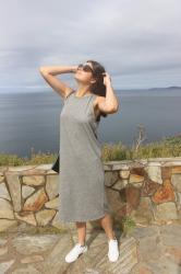 Vestido midi en gris