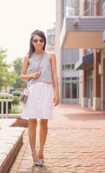 Gray Cropped / White Eyelet