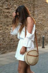 Cut out shoulder playsuit