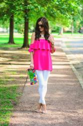Off-the-shoulder ruffles
